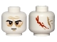 Part No: 3626pb1396  Name: Minifigure, Head Light Nougat Sunken Eyes, Wrinkles, Scar, 2 Large Scars on Back Pattern (SW Darth Vader)