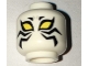 Part No: 3626pb1659  Name: Minifigure, Head Alien with Large Yellow Eyes and Black Zigzag Stripes on Cheeks Pattern