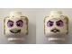 Part No: 3626pb1914  Name: Minifigure, Head Dual Sided Purple Eye Shadow, Dirt Around Face, Smile / Angry Pattern (Beetlejuice)