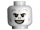 Part No: 3626pb2436  Name: Minifigure, Head Alien with HP Voldemort Black Eyebrows and Nostrils, Light Bluish Gray Wrinkles, Dark Tan and Tan Eye Shadow, Open Mouth Smile with Bright Light Yellow Top Teeth Pattern