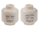 Part No: 3626pb3020  Name: Minifigure, Head Dual Sided Alien, Light Bluish Gray Face Outlines and Contours, Neutral / Asleep Pattern (Beethoven Bust)
