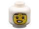 Part No: 3626pb3093  Name: Minifigure, Head Balaclava, Yellow Face, Sweat Drops Pattern