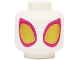 Part No: 3626pb3563  Name: Minifigure, Head Large Magenta and Gold Eyes Pattern