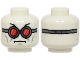 Part No: 3626pb3655  Name: Minifigure, Head Black Eyebrows, Dark Silver Goggles with Red and Coral Lenses, Cheek Lines, Chin Dimple, Angry Frown, Strap on Back Pattern