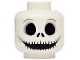 Part No: 3626pb3710  Name: Minifigure, Head Skull Large Black Eyes, Nostrils and Very Wide Mouth with Light Bluish Gray Ends Pattern
