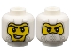 Part No: 3626pb3764  Name: Minifigure, Head Dual Sided Balaclava with Light Bluish Gray Details, Yellow Face, Black Eyebrows, Lopsided Open Mouth Smile with Teeth / Covered Mouth Pattern