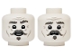 Part No: 3626pb3895  Name: Minifigure, Head Dual Sided Dark Bluish Gray Bushy Eyebrows, Left Raised, Handlebar Moustache and Soul Patch, Light Bluish Gray Wrinkles, Cheek Lines and Forehead Creases, Lower Eyelids, Open Mouth Smile / Worried Expression Pattern