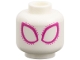 Part No: 3626pb3946  Name: Minifigure, Head Alien Large Magenta Eyes and Dots Pattern
