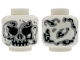 Part No: 3626pb4053  Name: Minifigure, Head Alien Skull with Black Eyes, Nose and Mouth, Light Bluish Gray Smoke Swirls Pattern