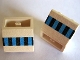 Part No: 3660pb005  Name: Slope, Inverted 45 2 x 2 with Flat Bottom Pin with Black and Blue Rectangles (Ferry Windows) Pattern