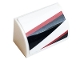 Part No: 37352pb008L  Name: Slope, Curved 1 x 2 with Black and Red Stripes Pattern Model Left Side (Sticker) - Set 76896