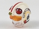 Part No: 37630pb02  Name: Minifigure, Headgear Helmet SW Rebel Pilot with Molded Trans-Orange Visor and Printed Red Stripe and Rebel Logos Pattern (Luke Skywalker)