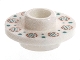 Part No: 38799pb01  Name: Minifigure, Utensil Tea Saucer with Hollow Stud with Flowers and Dots Pattern