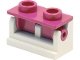 Part No: 3937c06  Name: Hinge Brick 1 x 2 with Dark Pink Top Plate (3937 / 3938)