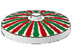 Lot ID: 401675995  Part No: 3960p01  Name: Dish 4 x 4 Inverted (Radar) with Solid Stud with Red and Green Stripes / Petals Pattern