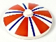 Part No: 3960pb002  Name: Dish 4 x 4 Inverted (Radar) with Solid Stud with Thick Red and Thin Blue Stripes Pattern
