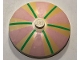 Part No: 3960pb063  Name: Dish 4 x 4 Inverted (Radar) with Solid Stud with Stripes Pink, Yellow and Green Pattern
