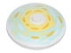 Part No: 3960pb071  Name: Dish 4 x 4 Inverted (Radar) with Solid Stud with Bright Light Yellow and Bright Light Orange Brushstrokes on Bright Light Yellow and Light Aqua Background Pattern