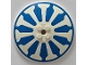 Part No: 3961pb19  Name: Dish 8 x 8 Inverted (Radar) - Solid Studs with Blue Ring with 11 Tapered Stripes Pattern
