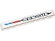 Part No: 40490pb010R  Name: Technic, Liftarm Thick 1 x 9 with 'RESCUE' and Red and Blue Diagonal Stripes Pattern Model Right (Sticker) - Set 42020