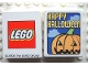 Part No: 4066pb075  Name: Duplo, Brick 1 x 2 x 2 with Halloween 2004 Happy Halloween and Pumpkin Pattern