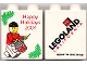 Part No: 4066pb139  Name: Duplo, Brick 1 x 2 x 2 with Happy Holidays 2004 Pattern