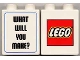 Part No: 4066pb163  Name: Duplo, Brick 1 x 2 x 2 with What Will You Make? and Lego Logo Pattern