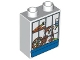 Part No: 4066pb338  Name: Duplo, Brick 1 x 2 x 2 with Hamster in Cage Pattern