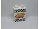Part No: 4066pb411  Name: Duplo, Brick 1 x 2 x 2 with Lightning Bolt, '95' and Checkered Flag Pattern