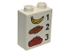 Part No: 4066pb449  Name: Duplo, Brick 1 x 2 x 2 with Banana 1 Bread 2 Tomatoes 3 Pattern
