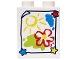 Part No: 4066pb904  Name: Duplo, Brick 1 x 2 x 2 with Painting of Yellow Sun and Red Flower, Lime and Dark Azure Splotches and Stars Pattern