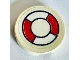 Part No: 4150p07  Name: Tile, Round 2 x 2 with Red and White Life Preserver Pattern (Sticker) - Sets 2962 / 6479 / 6540 / 6541 / 6559 / 6598
