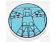 Lot ID: 379275806  Part No: 4150px5  Name: Tile, Round 2 x 2 with Light Blue Vitruvian Minifigure Pattern
