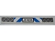 Part No: 4162pb090  Name: Tile 1 x 8 with Silver Tread Plates, Blue and White Danger Stripes, and Black 'JC 4205' Pattern (Sticker) - Set 4205