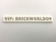 Part No: 4162pb161  Name: Tile 1 x 8 with 'VIP: BRICKWORLD09' Pattern