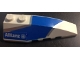 Part No: 41747pb060  Name: Wedge 6 x 2 Right with Blue and Silver Wraparound Pattern, with Allianz Logo Pattern (Sticker) - Set 8374