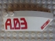 Part No: 41749pb008  Name: Wedge 8 x 3 x 2 Open Right with 'EJECT', Red 'A.03' Pattern (Stickers) - Set 7713