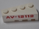 Part No: 41768pb06  Name: Wedge 4 x 2 Left with Red 'AV-12112' Pattern (Sticker) - Set 76049