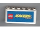 Part No: 4176pb09  Name: Windscreen 2 x 6 x 2 with LEGO Racers Logo on Blue Background Pattern (Sticker) - Sets 3420-1 / 3420-2 / 3420-4 / 3421 / 3425-1