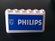 Part No: 4176pb26  Name: Windscreen 2 x 6 x 2 with 'PHILIPS' on Blue Background Pattern (Sticker) - Set 880002-2 (in Combination with Sets 3308 / 3309)