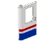 Part No: 4181p06  Name: Door 1 x 4 x 5 Train Left, Thin Support at Bottom with Red/Blue Stripe Pattern