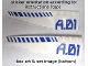 Part No: 42061pb08  Name: Wedge 12 x 3 Left with Blue Hash Lines and 'A.01' Pattern (Stickers) - Set 7700