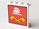 Part No: 4215apx4  Name: Panel 1 x 4 x 3 - Solid Studs with White Fireman Cap and 2 Yellow Axes Pattern