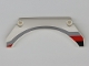 Part No: 42545pb001R  Name: Technic, Panel Car Mudguard Arched 13 x 2 x 5 Straight Top with Black, Red and Gray Stripes Pattern Model Front Right Side