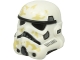 Part No: 42861pb07  Name: Minifigure, Headgear Helmet SW Stormtrooper with Molded Black Forehead, Eyes, Nose, Chin, and Panels on Back and Printed Dark Bluish Gray Marks and Tan Dirt Stains Pattern 2 (Sandtrooper)