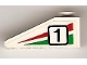 Part No: 4286pb013L  Name: Slope 33 3 x 1 with Black Number 1 on Green and Red Stripes Pattern Model Left Side (Sticker) - Set 6539