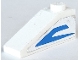 Part No: 4286pb029R  Name: Slope 33 3 x 1 with Blue Stripes on White Background Pattern Model Right Side (Sticker) - Set 9525