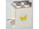 Part No: 4345pb02  Name: Container, Box 2 x 2 x 2 with Yellow Butterfly Pattern (Sticker) - Set 3315