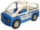 Part No: 4354c03pb01  Name: Duplo Car with 2 Studs on Roof, Blue Base and Blue 'POLICE' Pattern