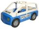 Part No: 4354c03pb02  Name: Duplo Car with 2 Studs on Roof, Blue Base and Silver 'POLICE' Pattern